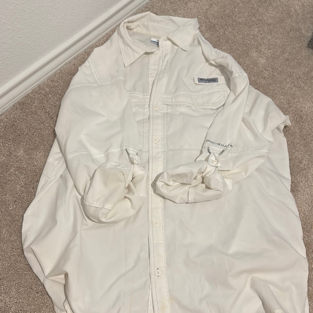Columbia Men's Casual Button Down Shirt - Cream